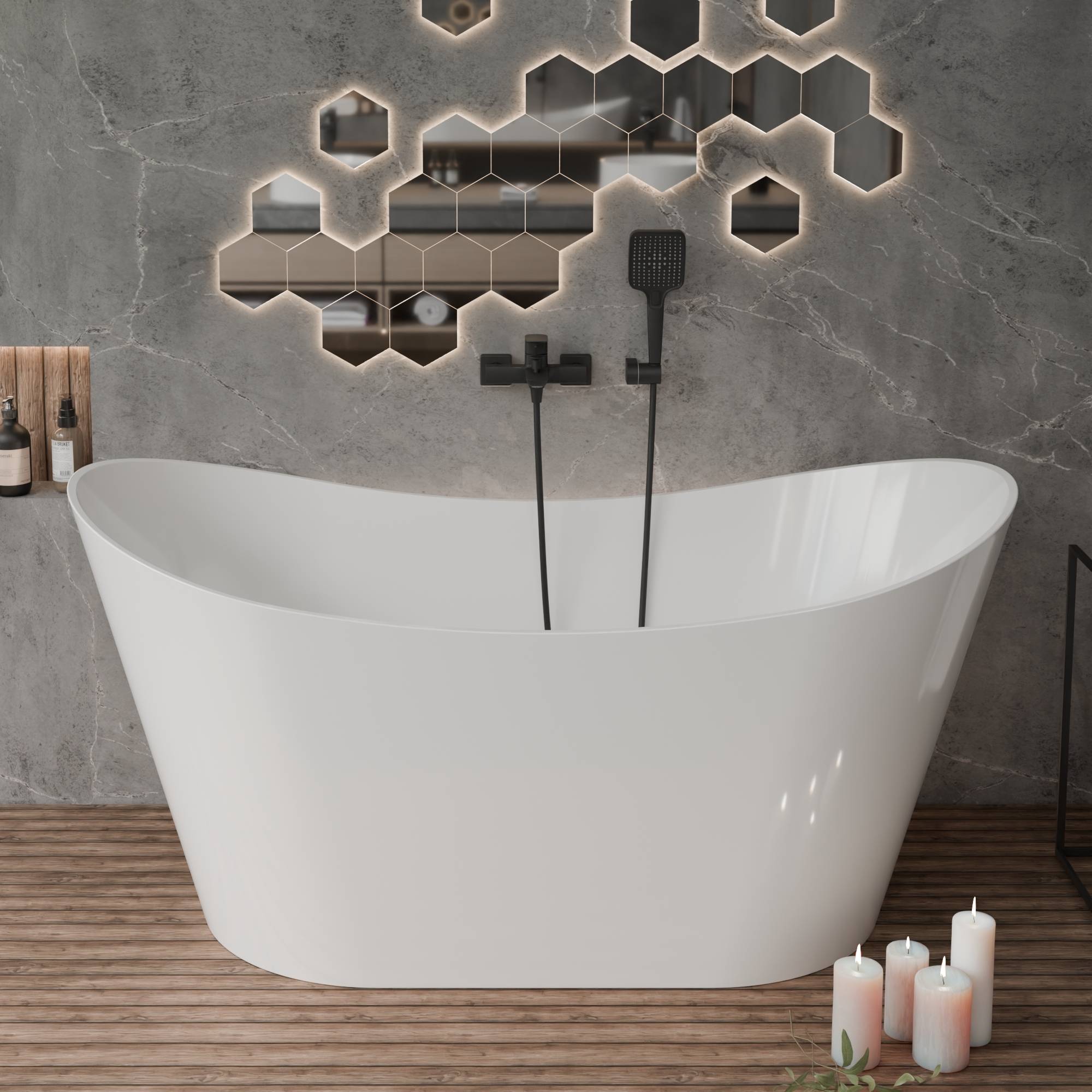 Czarna bateria umywalkowa QANIX